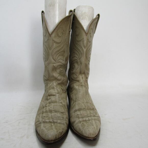 Dan Post Mens Size 9 D Beige Leather Western Cowboy Boots main image 4